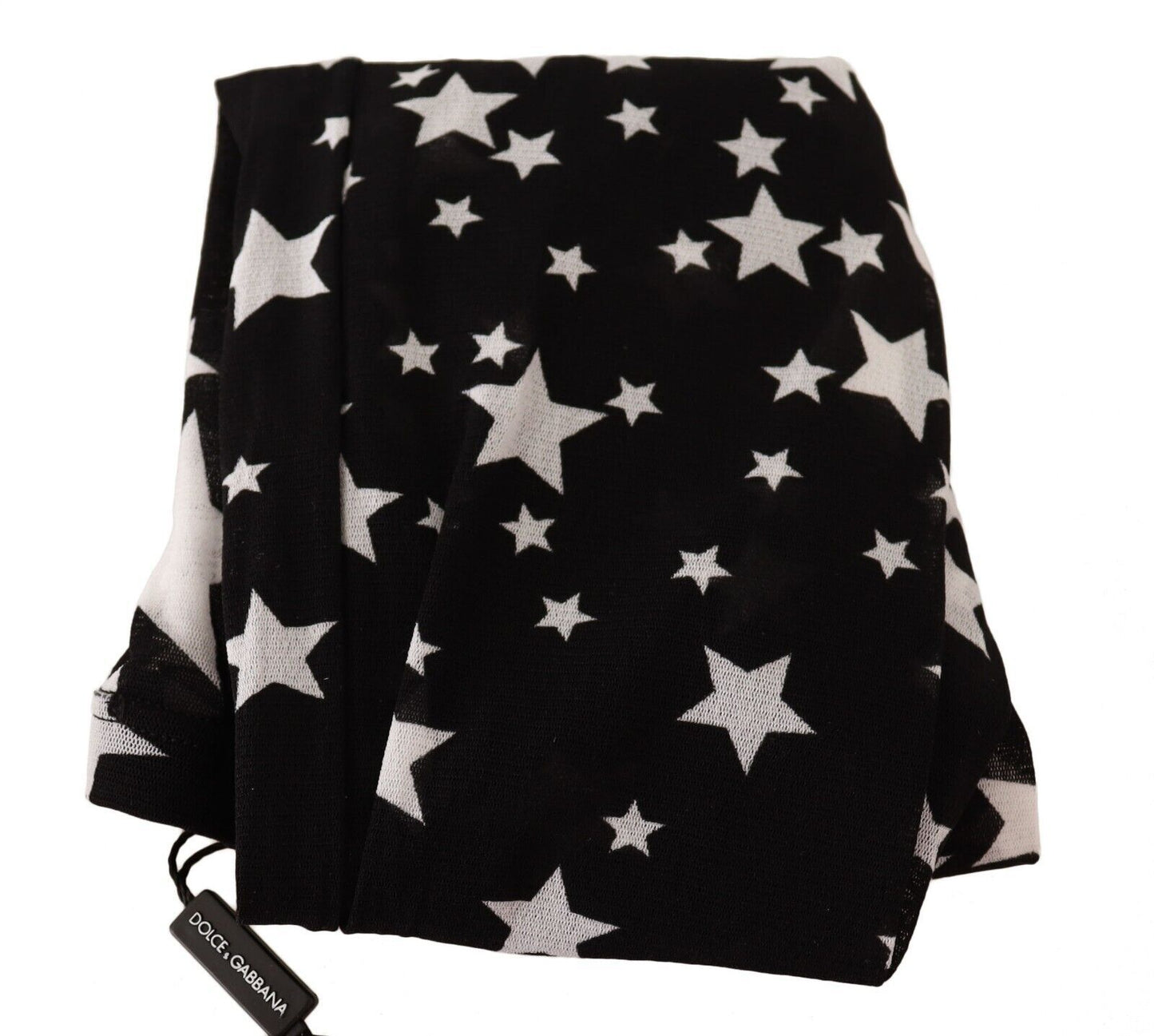 Bas en nylon à imprimé étoiles noir et blanc Dolce & Gabbana