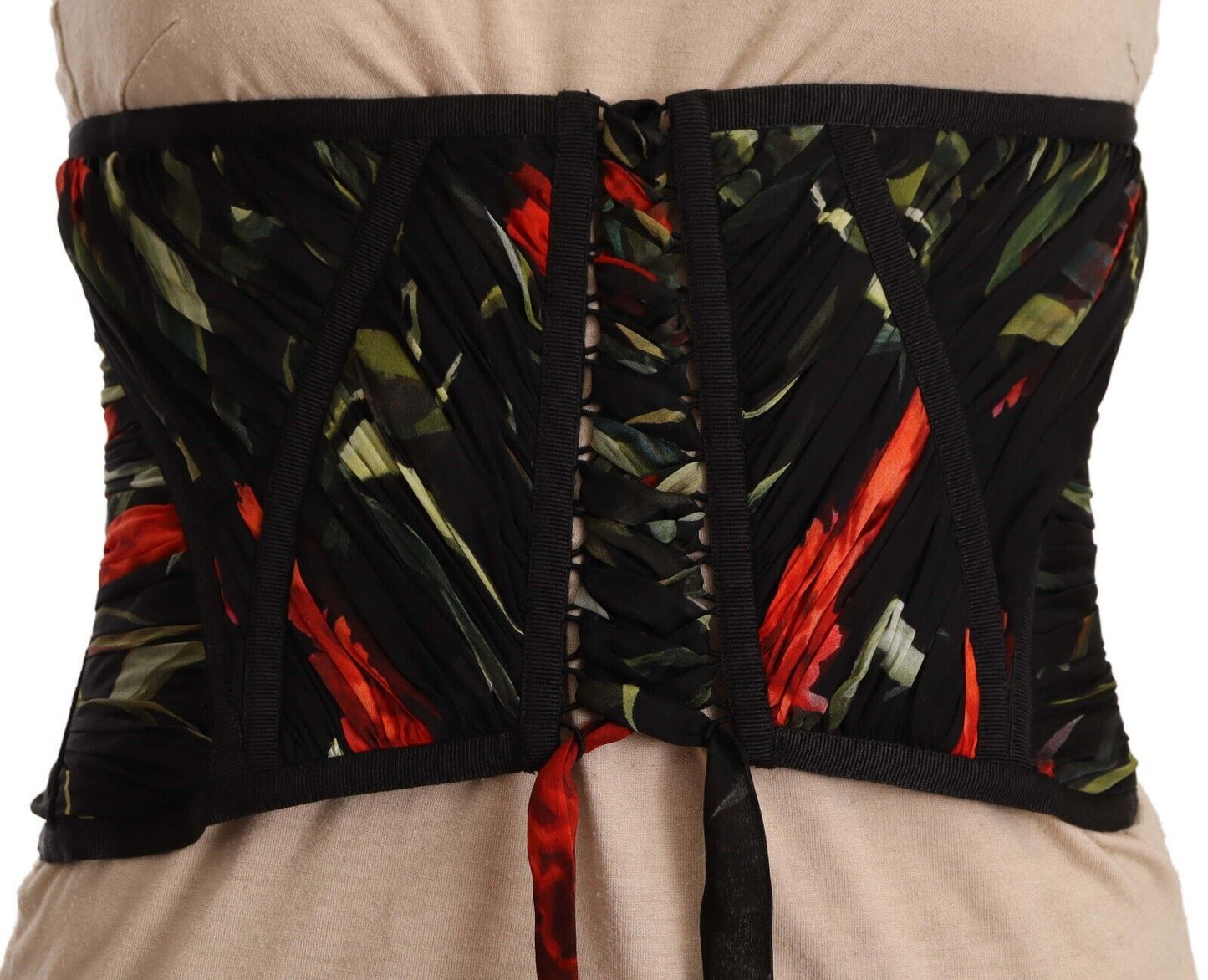 Haut en soie Dolce & Gabbana avec corset noir et ceinture extensible à la taille