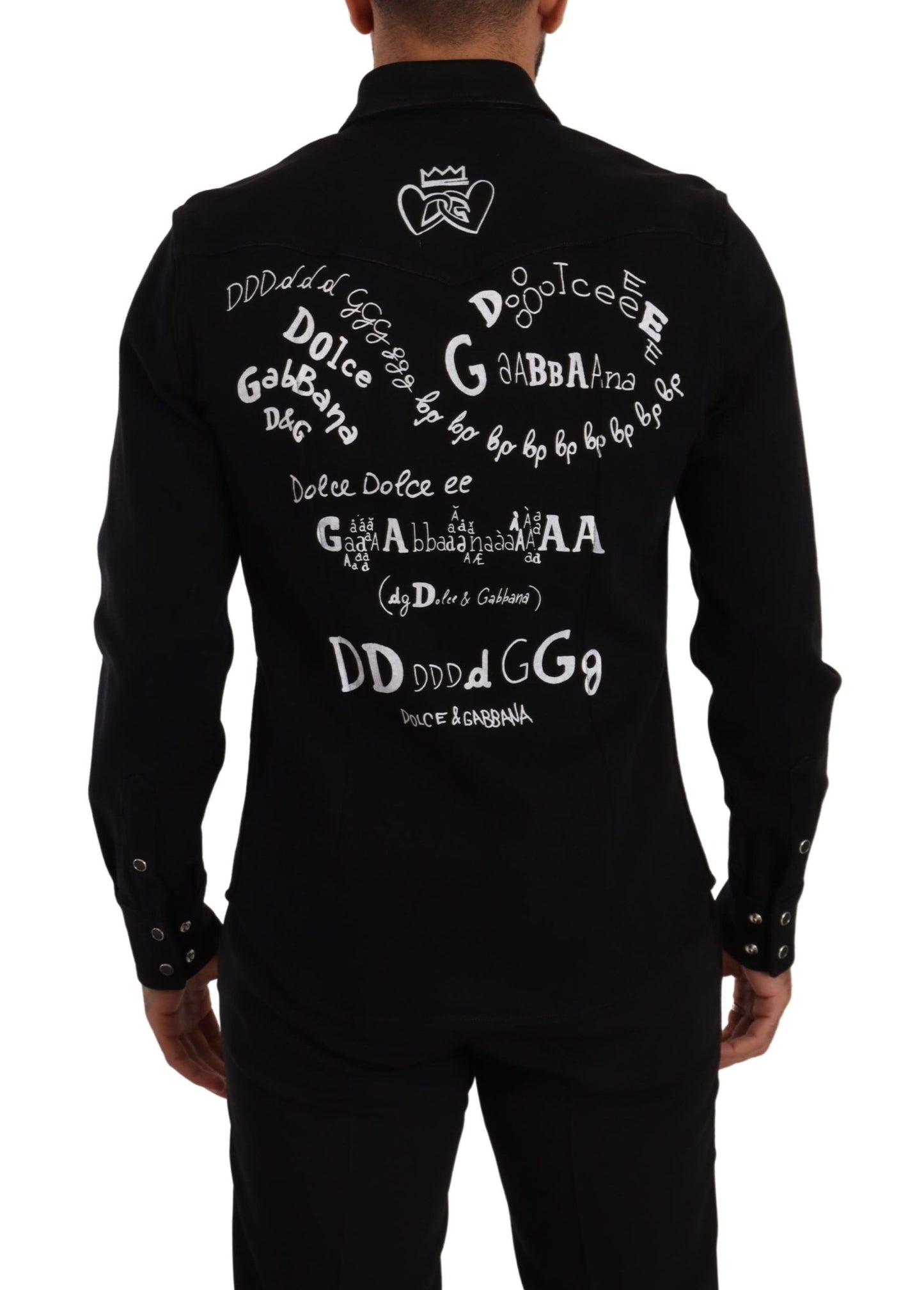 Chemise ajustée Dolce & Gabbana en jean stretch de coton noir