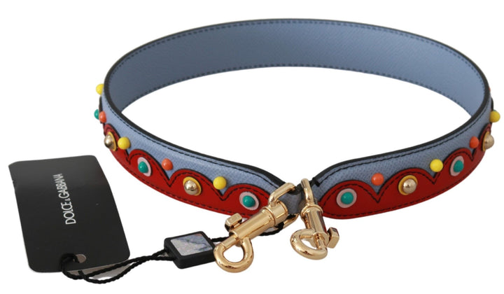 Dolce & Gabbana Correa de hombro de cuero azul para bolso, accesorio