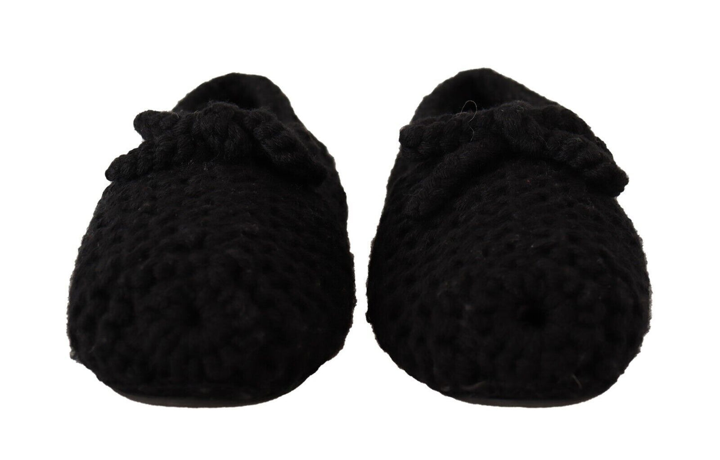 Ballerines Dolce & Gabbana noires à enfiler en maille de laine