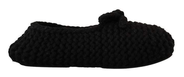 Zapatillas bailarinas sin cordones de punto de lana negras Dolce & Gabbana