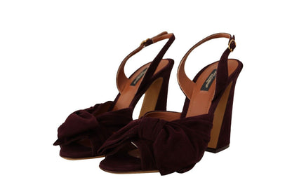 Chaussures Sandales à Bride Cheville en Daim Violet Foncé Dolce & Gabbana