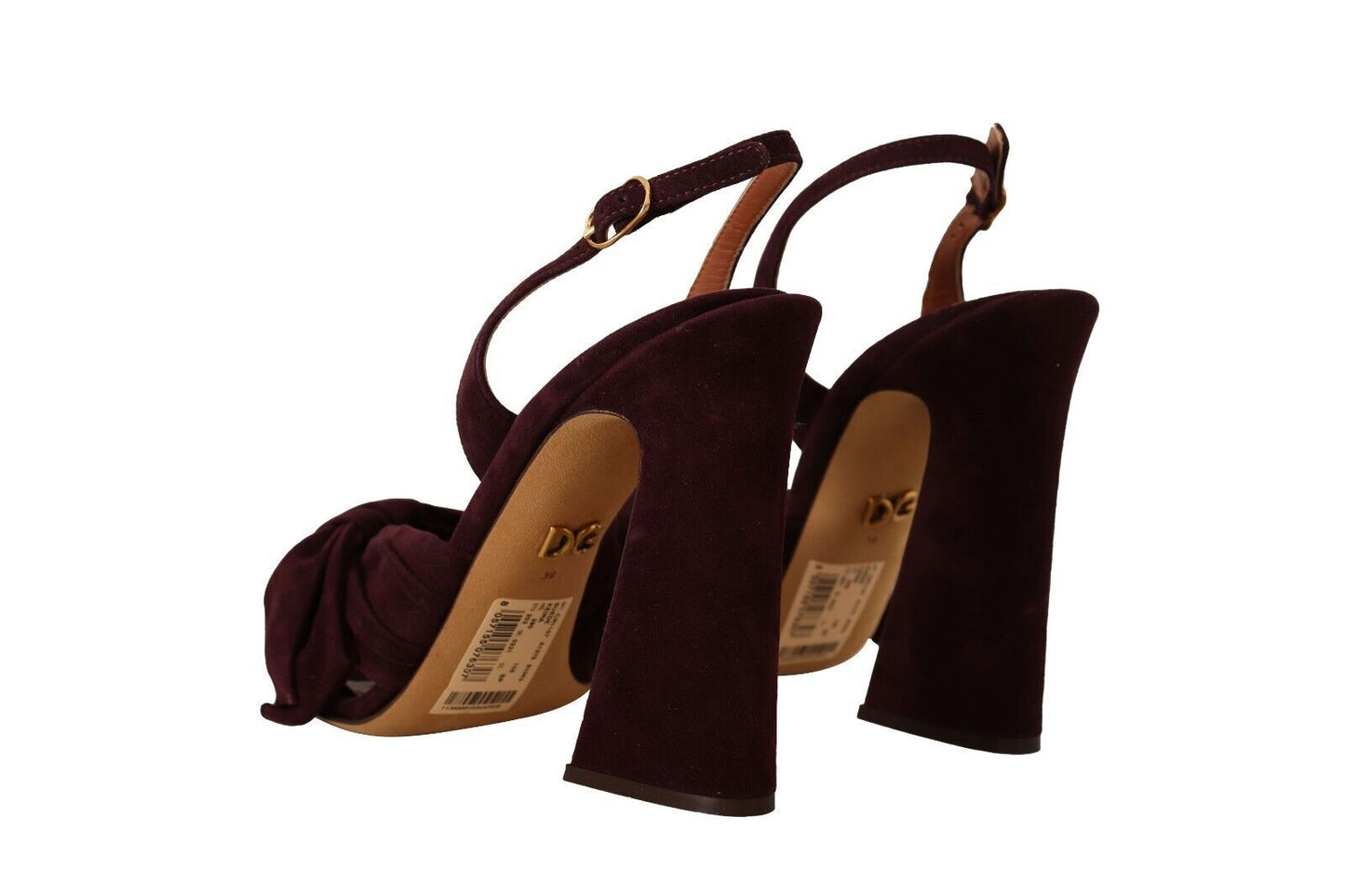 Chaussures Sandales à Bride Cheville en Daim Violet Foncé Dolce & Gabbana