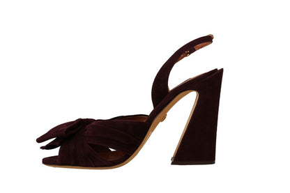 Chaussures Sandales à Bride Cheville en Daim Violet Foncé Dolce & Gabbana