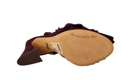 Chaussures Sandales à Bride Cheville en Daim Violet Foncé Dolce & Gabbana