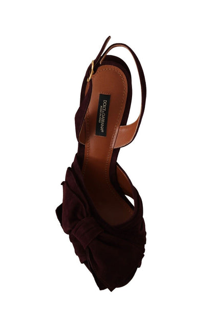 Chaussures Sandales à Bride Cheville en Daim Violet Foncé Dolce & Gabbana