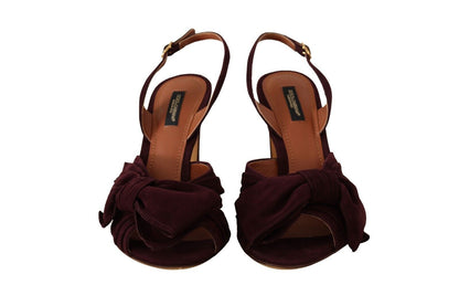 Chaussures Sandales à Bride Cheville en Daim Violet Foncé Dolce & Gabbana