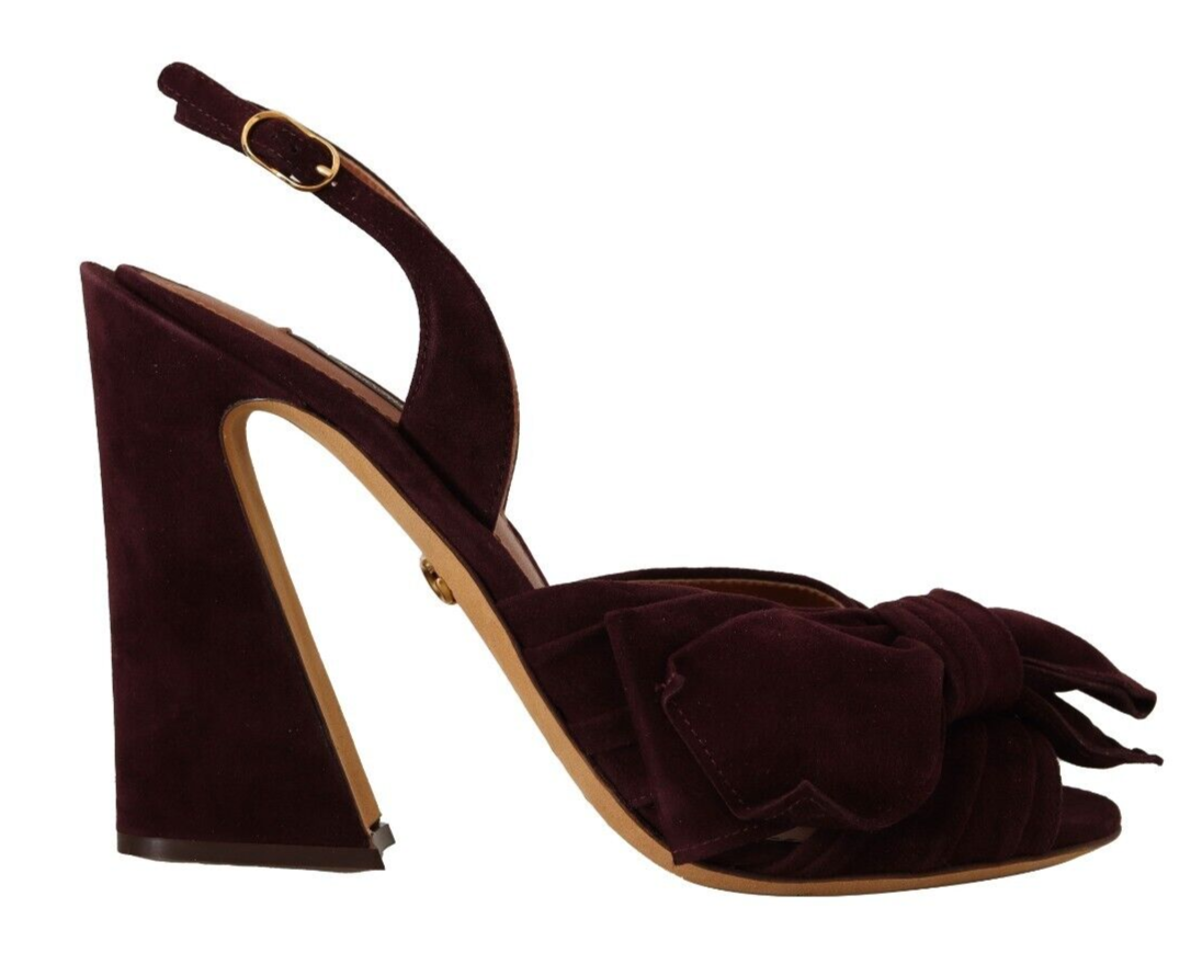 Chaussures Sandales à Bride Cheville en Daim Violet Foncé Dolce & Gabbana