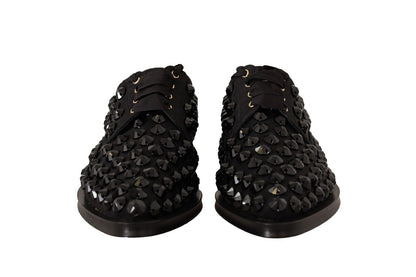 Chaussures plates habillées Dolce & Gabbana noires à lacets et clous