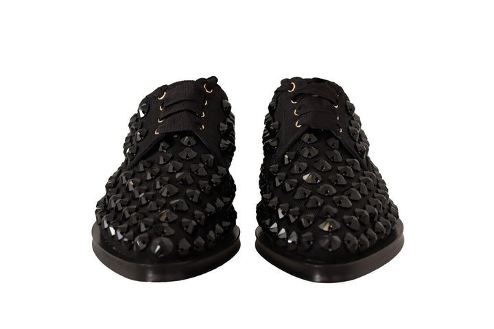 Zapatos planos formales Dolce & Gabbana negros con cordones y tachuelas