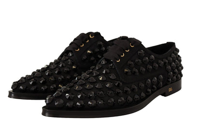 Chaussures plates habillées Dolce & Gabbana noires à lacets et clous