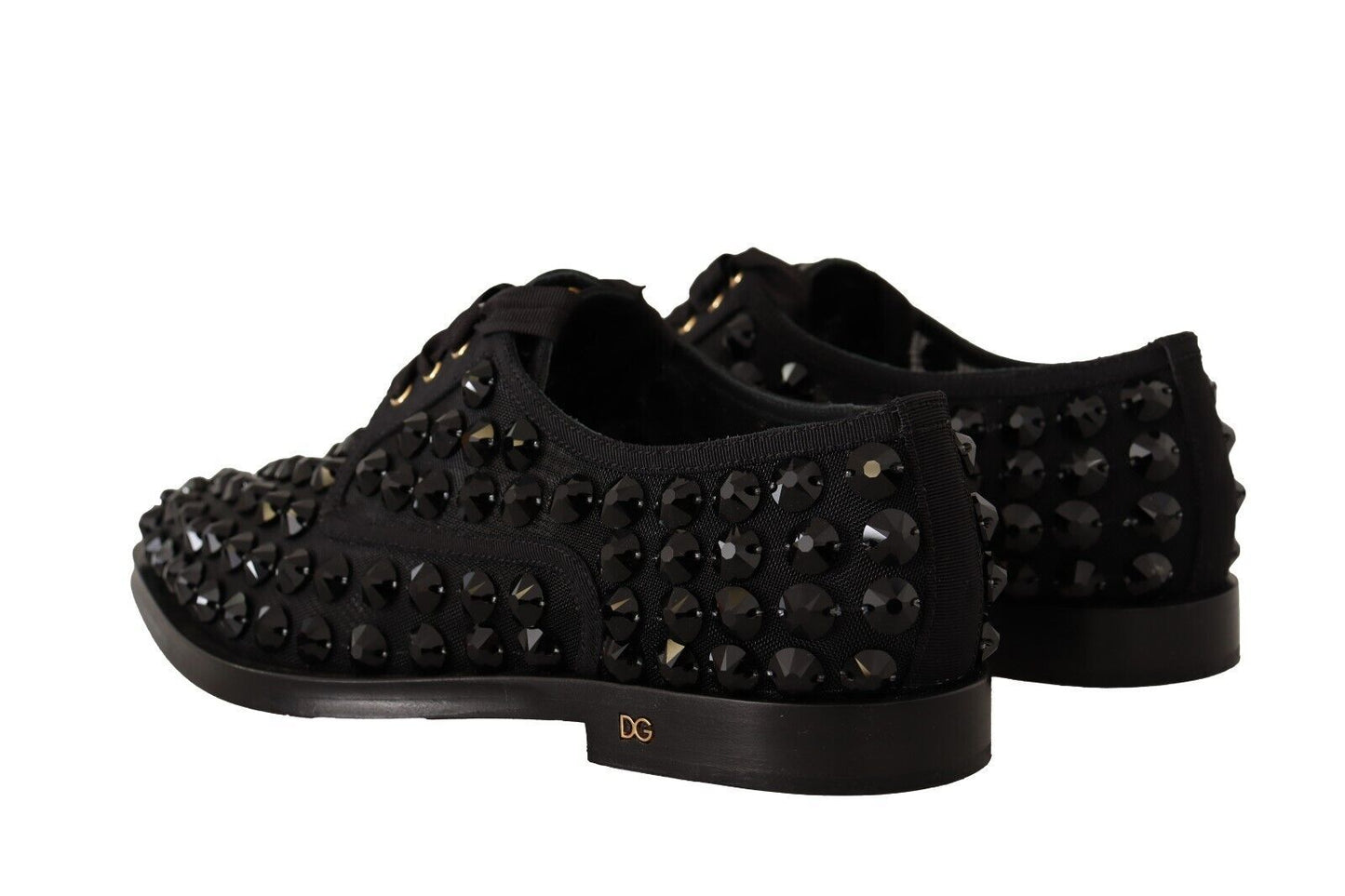 Chaussures plates habillées Dolce & Gabbana noires à lacets et clous