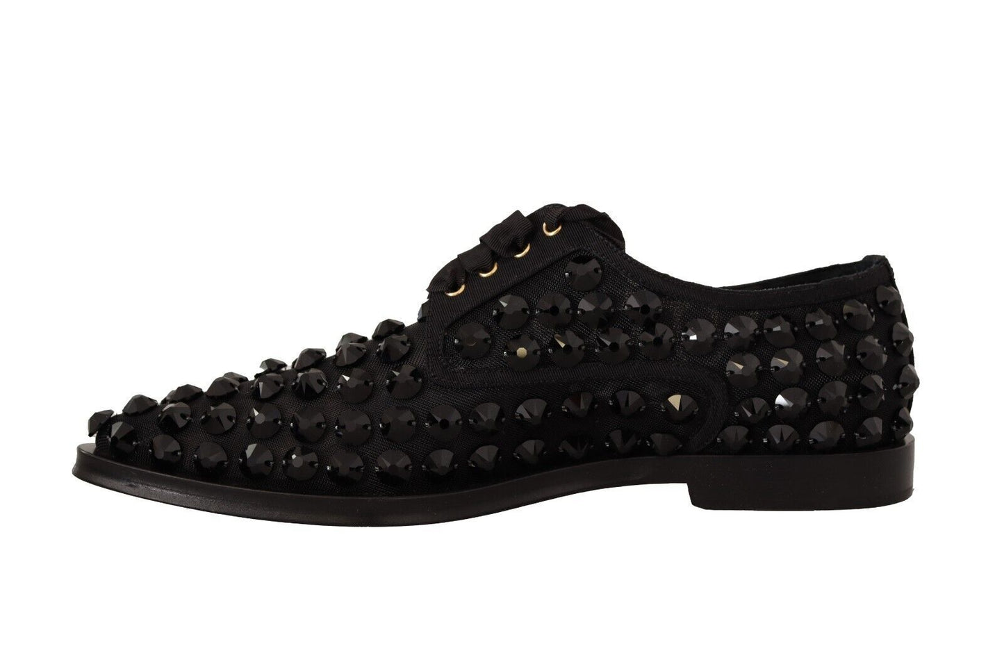 Chaussures plates habillées Dolce & Gabbana noires à lacets et clous
