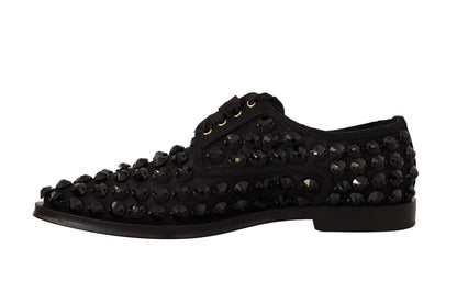 Chaussures plates habillées Dolce & Gabbana noires à lacets et clous
