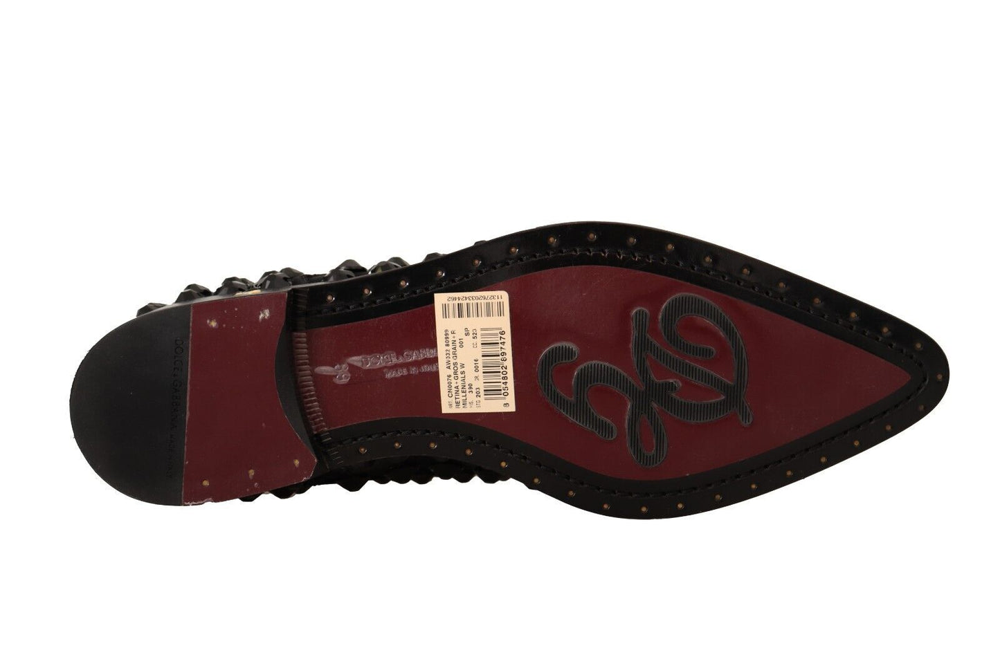 Chaussures plates habillées Dolce & Gabbana noires à lacets et clous