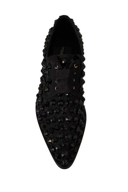 Chaussures plates habillées Dolce & Gabbana noires à lacets et clous