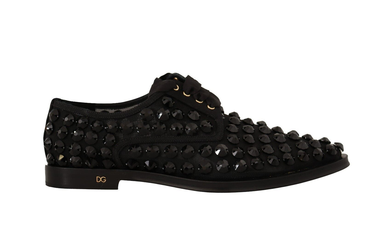 Chaussures plates habillées Dolce & Gabbana noires à lacets et clous