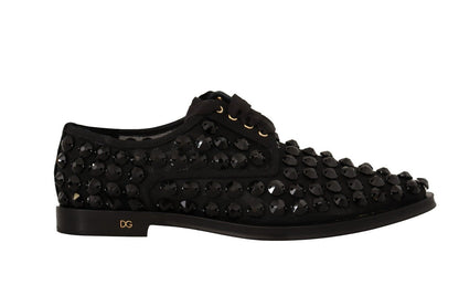 Chaussures plates habillées Dolce & Gabbana noires à lacets et clous