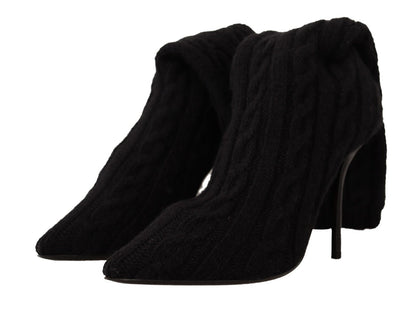 Chaussures Bottines Hautes Dolce & Gabbana Noires Chaussettes Extensibles