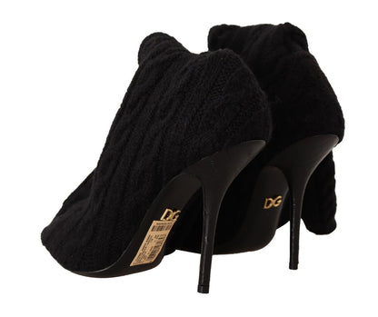 Chaussures Bottines Hautes Dolce & Gabbana Noires Chaussettes Extensibles