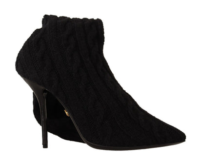 Chaussures Bottines Hautes Dolce & Gabbana Noires Chaussettes Extensibles