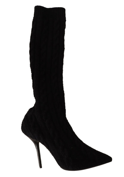 Chaussures Bottines Hautes Dolce & Gabbana Noires Chaussettes Extensibles