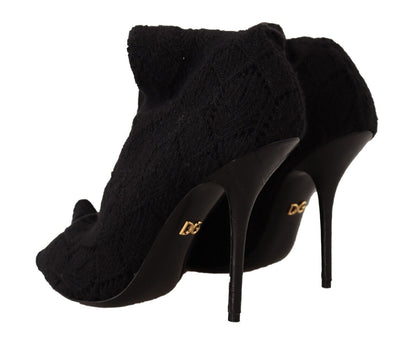 Chaussures bottines hautes Dolce & Gabbana noires extensibles