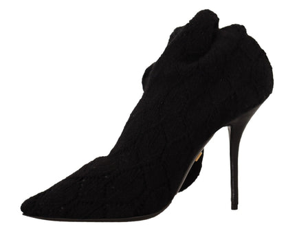 Chaussures bottines hautes Dolce & Gabbana noires extensibles