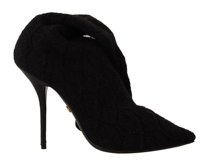 Chaussures bottines hautes Dolce & Gabbana noires extensibles
