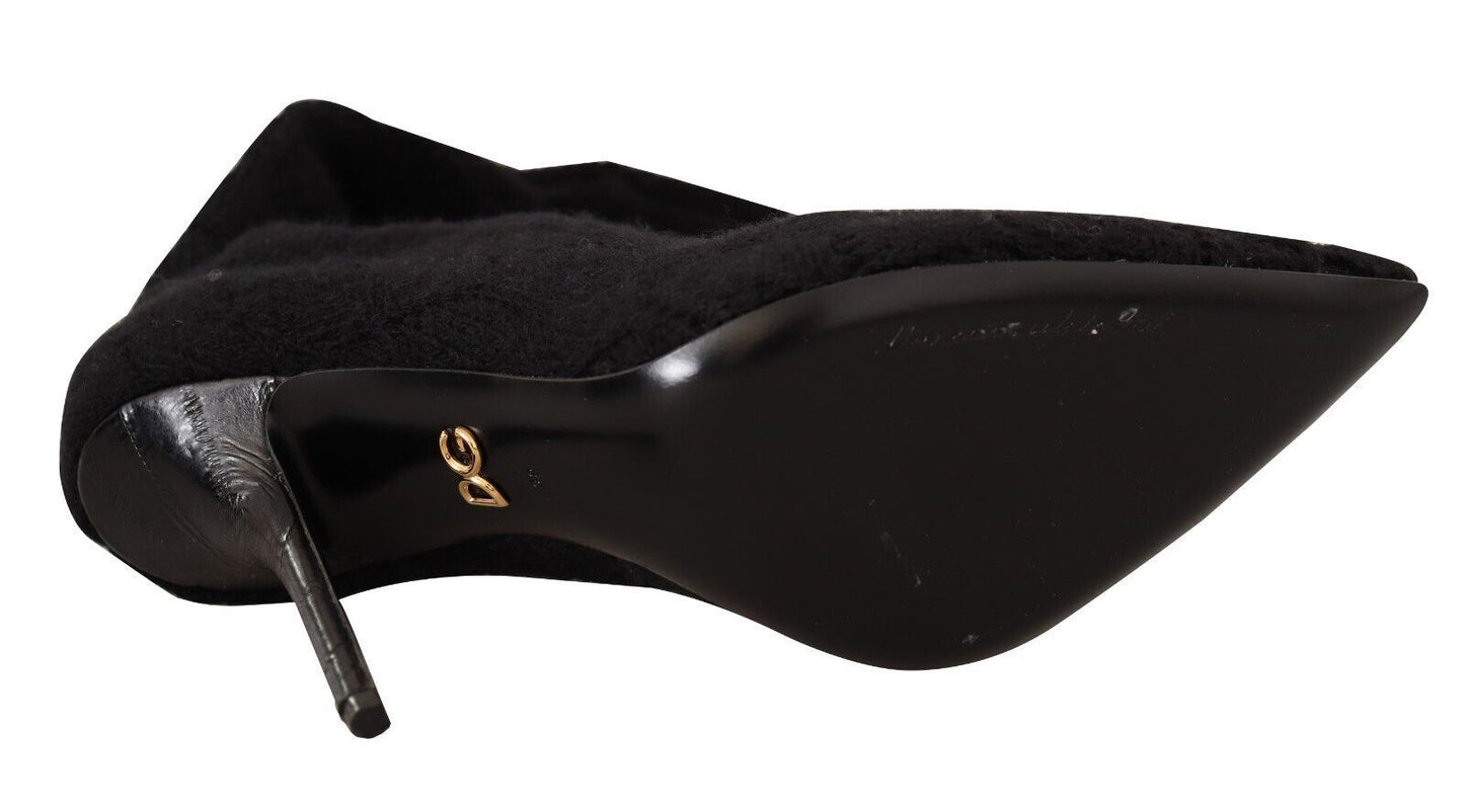 Chaussures bottines hautes Dolce & Gabbana noires extensibles