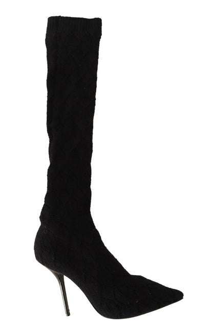 Chaussures bottines hautes Dolce & Gabbana noires extensibles