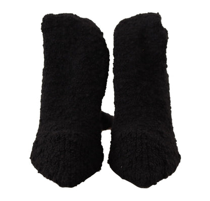Chaussures Bottines Hautes Dolce & Gabbana Noires en Tissu Extensible