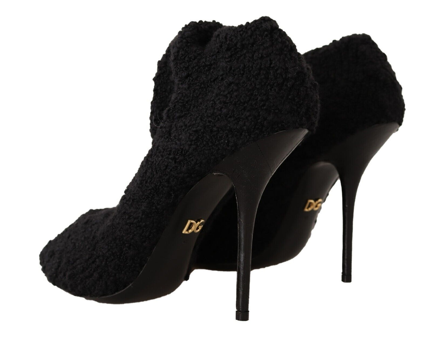 Chaussures Bottines Hautes Dolce & Gabbana Noires en Tissu Extensible