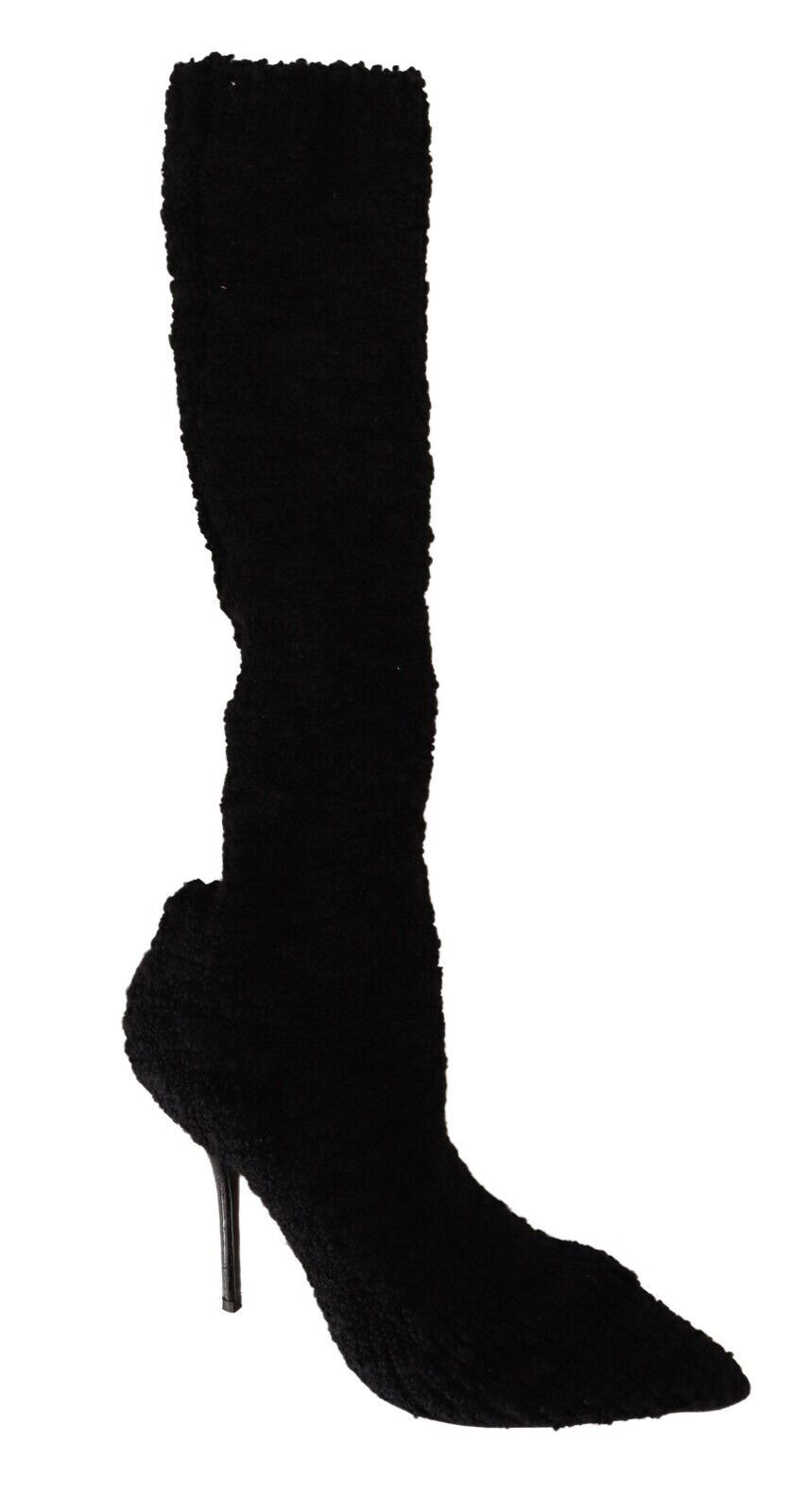 Chaussures Bottines Hautes Dolce & Gabbana Noires en Tissu Extensible