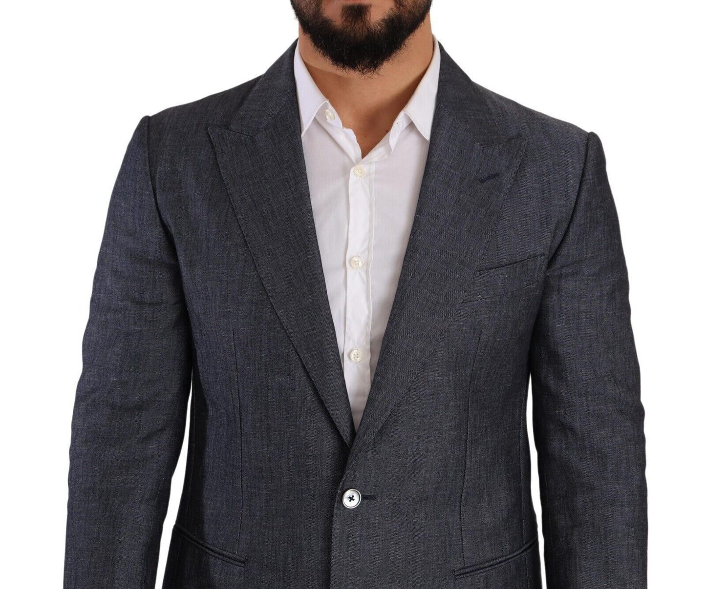 Blazer Dolce & Gabbana en Lin et Coton Bleu TAORMINA