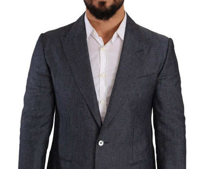 Blazer Dolce & Gabbana en Lin et Coton Bleu TAORMINA