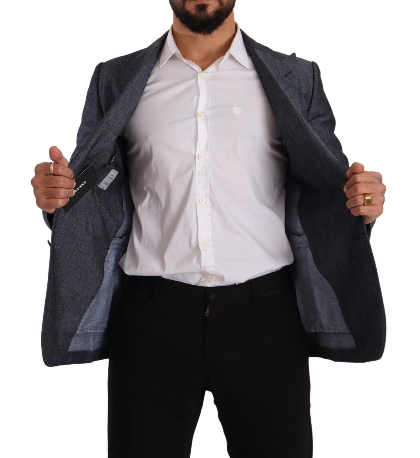 Blazer Dolce & Gabbana en Lin et Coton Bleu TAORMINA
