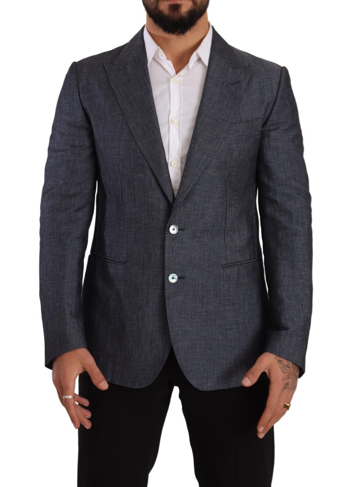 Blazer Dolce & Gabbana en Lin et Coton Bleu TAORMINA