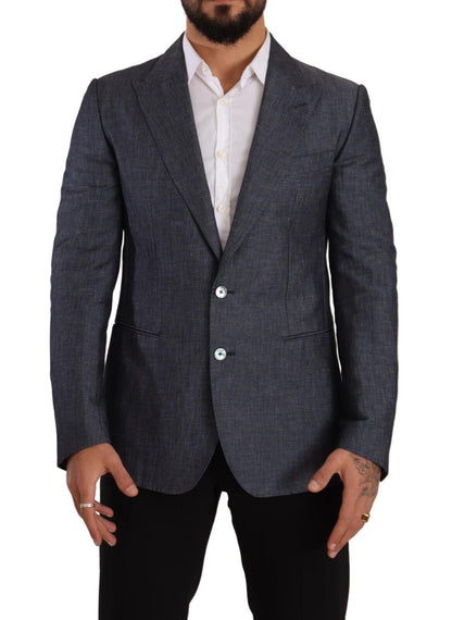 Blazer Dolce & Gabbana en Lin et Coton Bleu TAORMINA