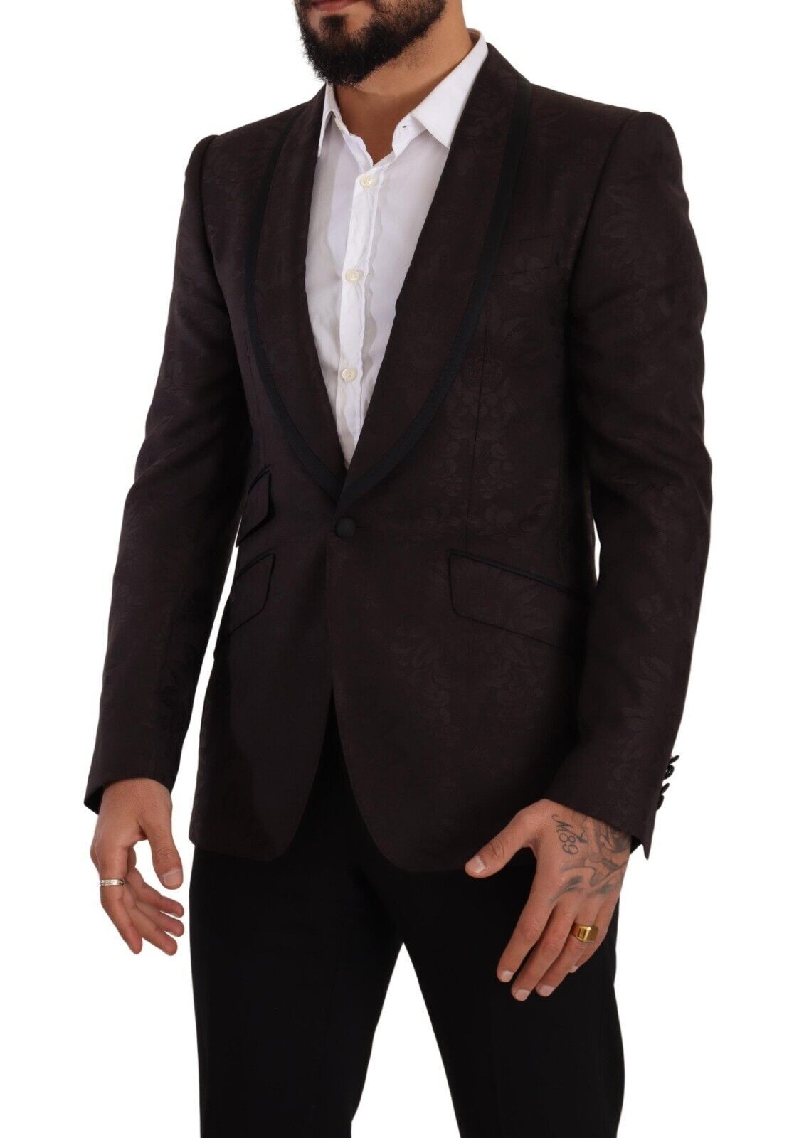 Blazer simple boutonnage Dolce & Gabbana en jacquard violet SICILIA