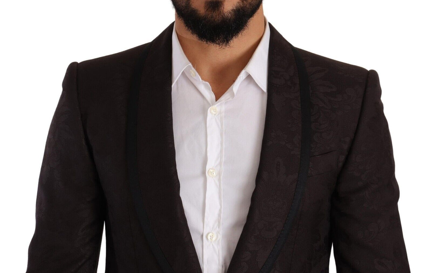 Blazer simple boutonnage Dolce & Gabbana en jacquard violet SICILIA