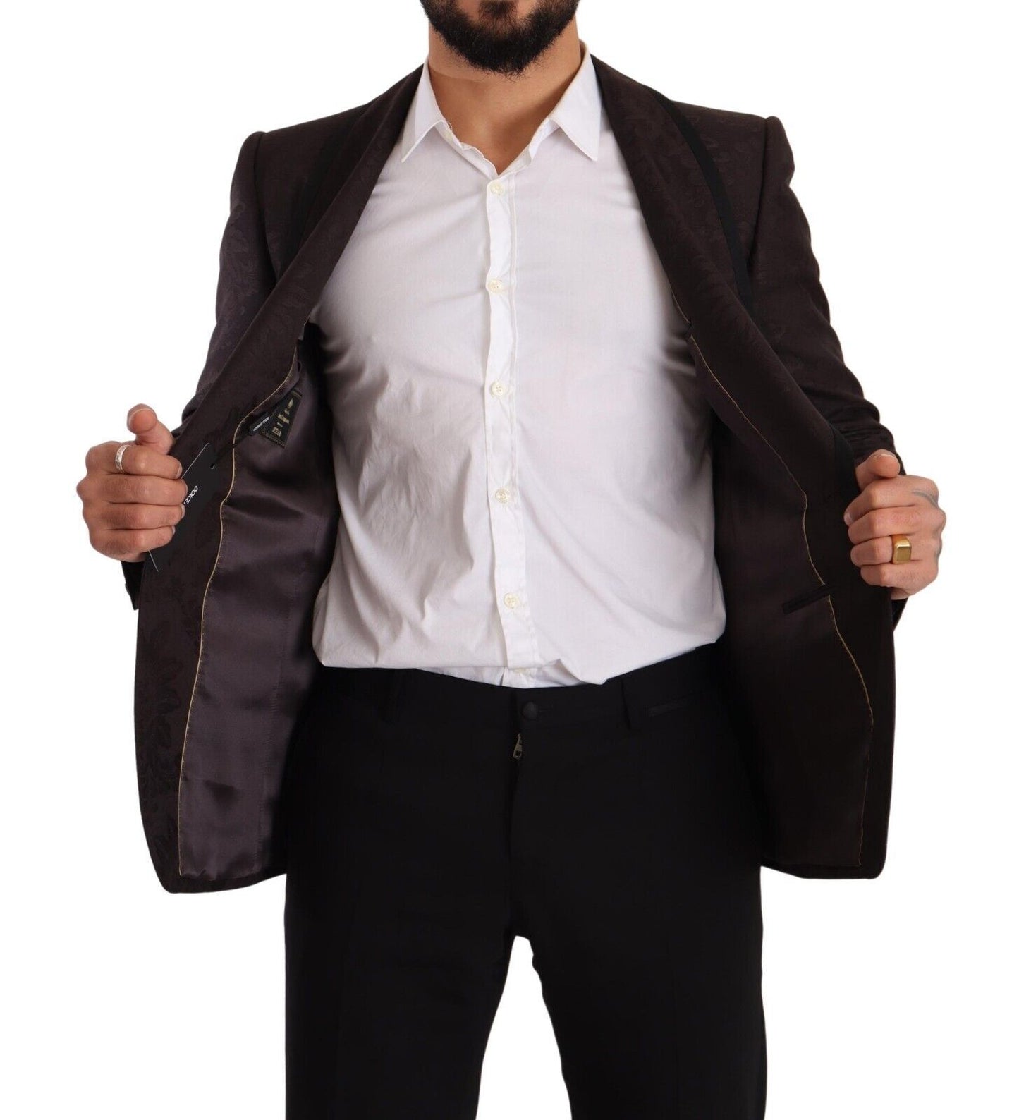 Blazer simple boutonnage Dolce & Gabbana en jacquard violet SICILIA