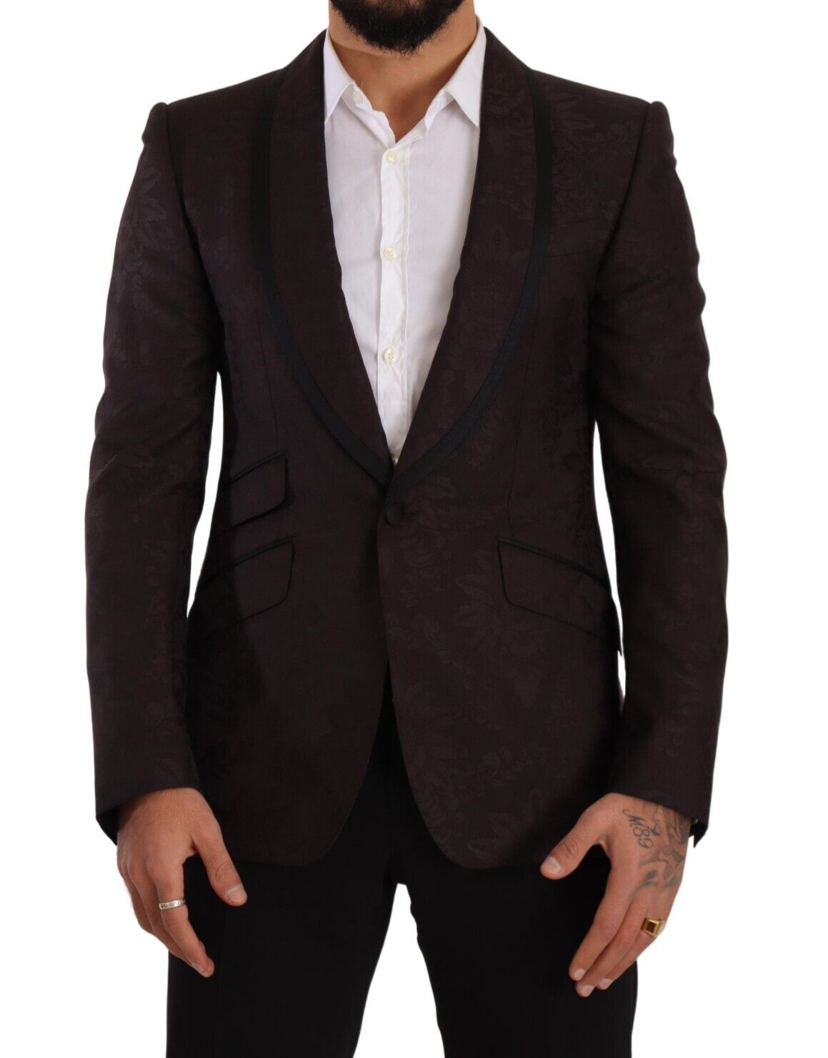 Blazer simple boutonnage Dolce & Gabbana en jacquard violet SICILIA