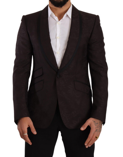 Blazer simple boutonnage Dolce & Gabbana en jacquard violet SICILIA