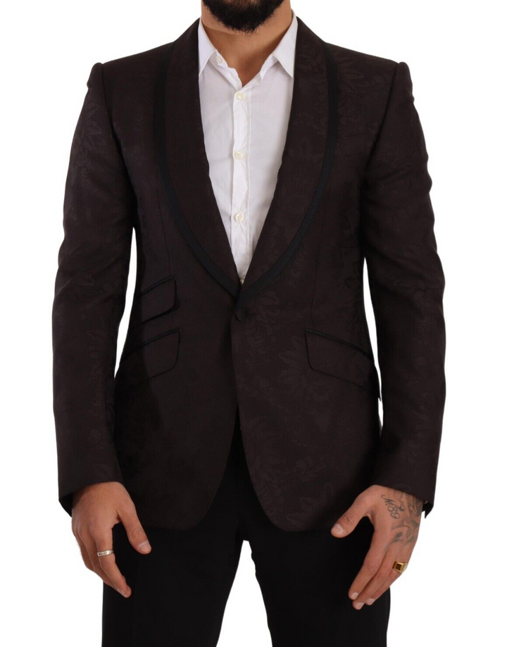 Blazer SICILIA morado jacquard de botonadura sencilla Dolce & Gabbana