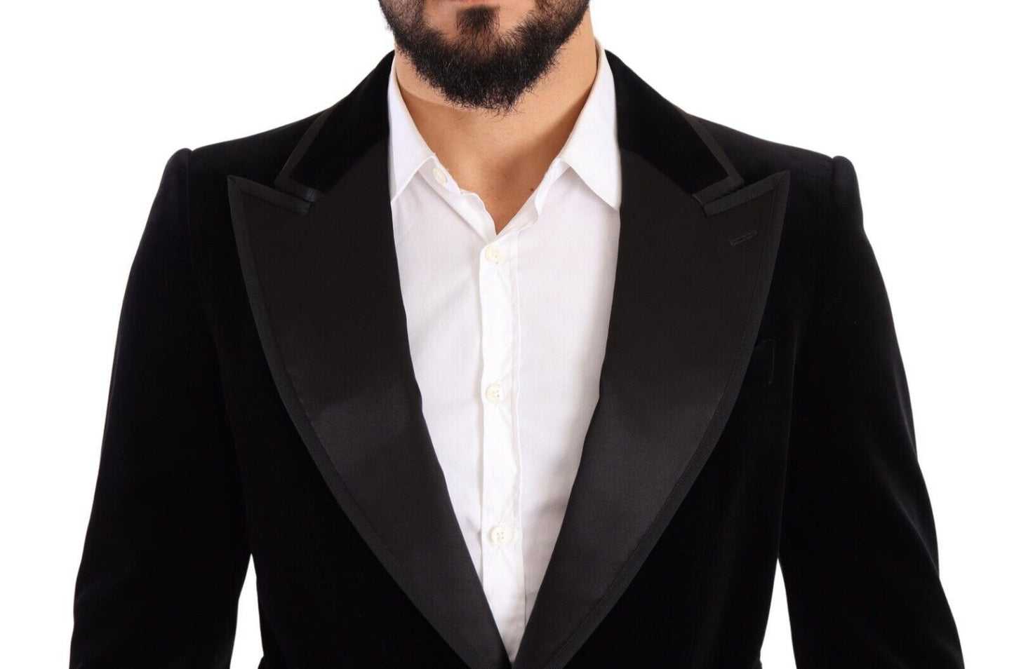 Blazer Dolce & Gabbana en velours noir, simple boutonnage à un bouton