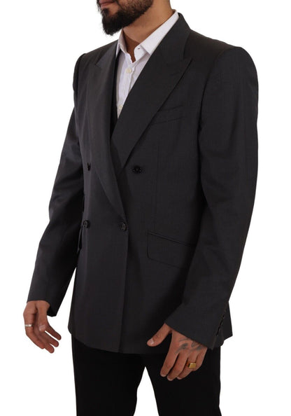 Blazer SICILIA de dos piezas cruzado gris de Dolce & Gabbana