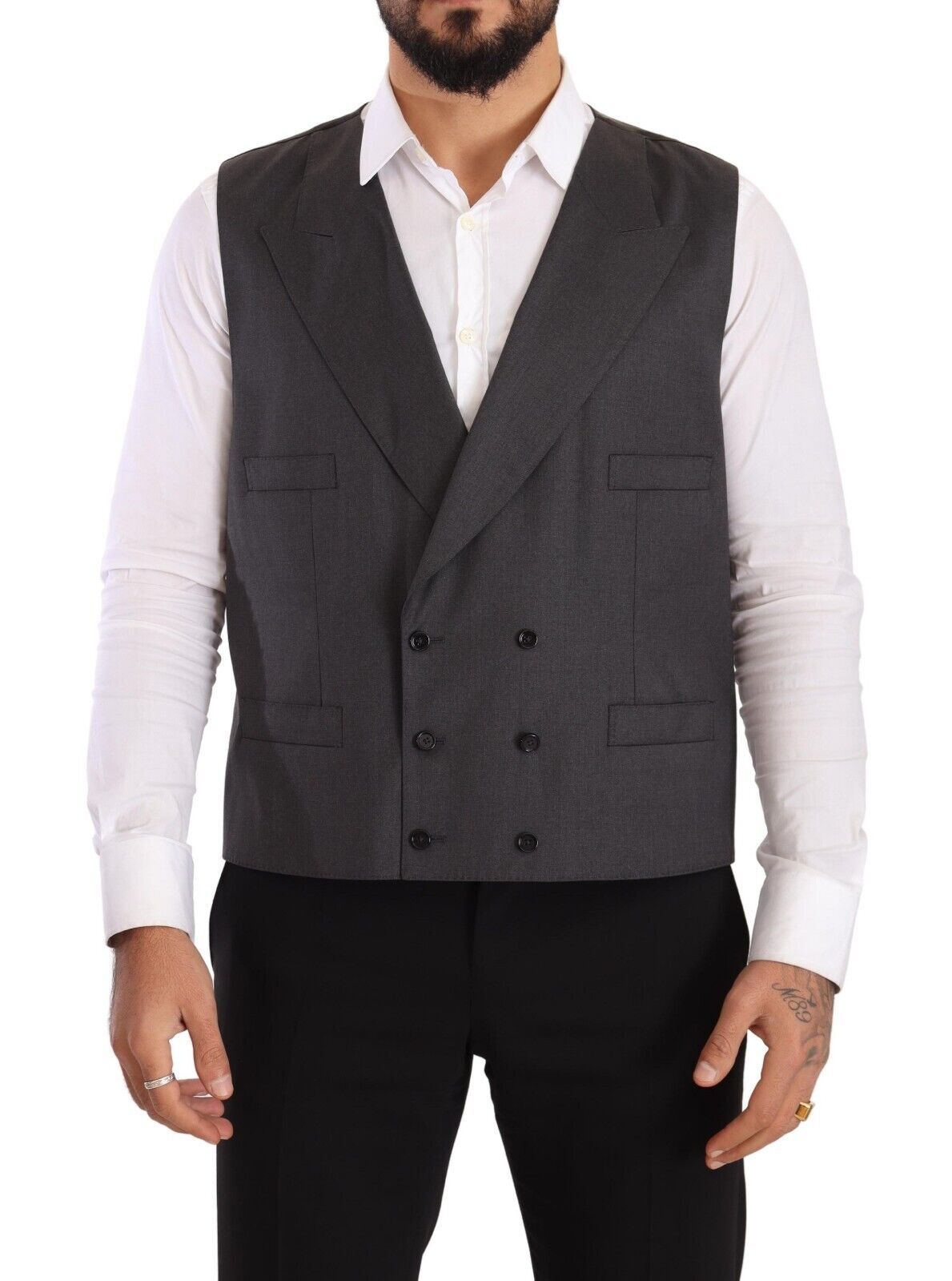 Blazer SICILIA de dos piezas cruzado gris de Dolce & Gabbana