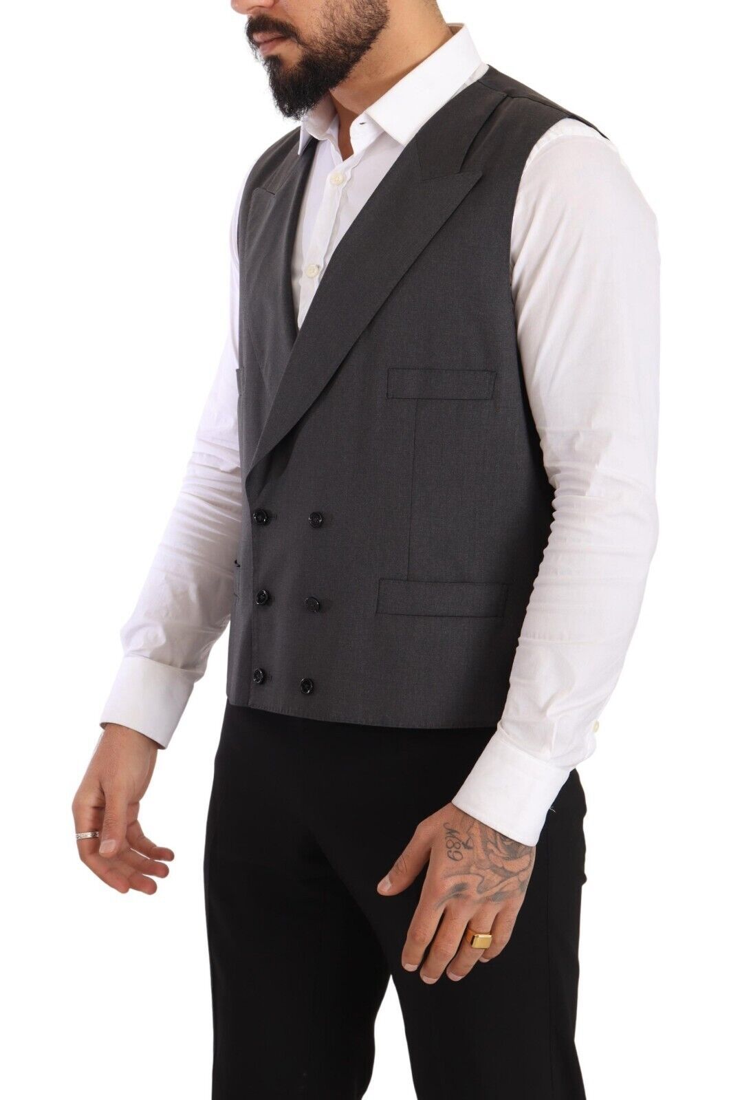 Blazer SICILIA de dos piezas cruzado gris de Dolce & Gabbana